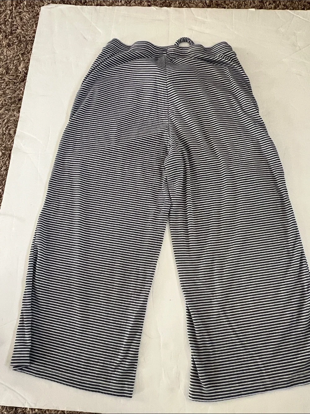 Tahari Navy & White Striped Two-Piece Capri Sleep Set